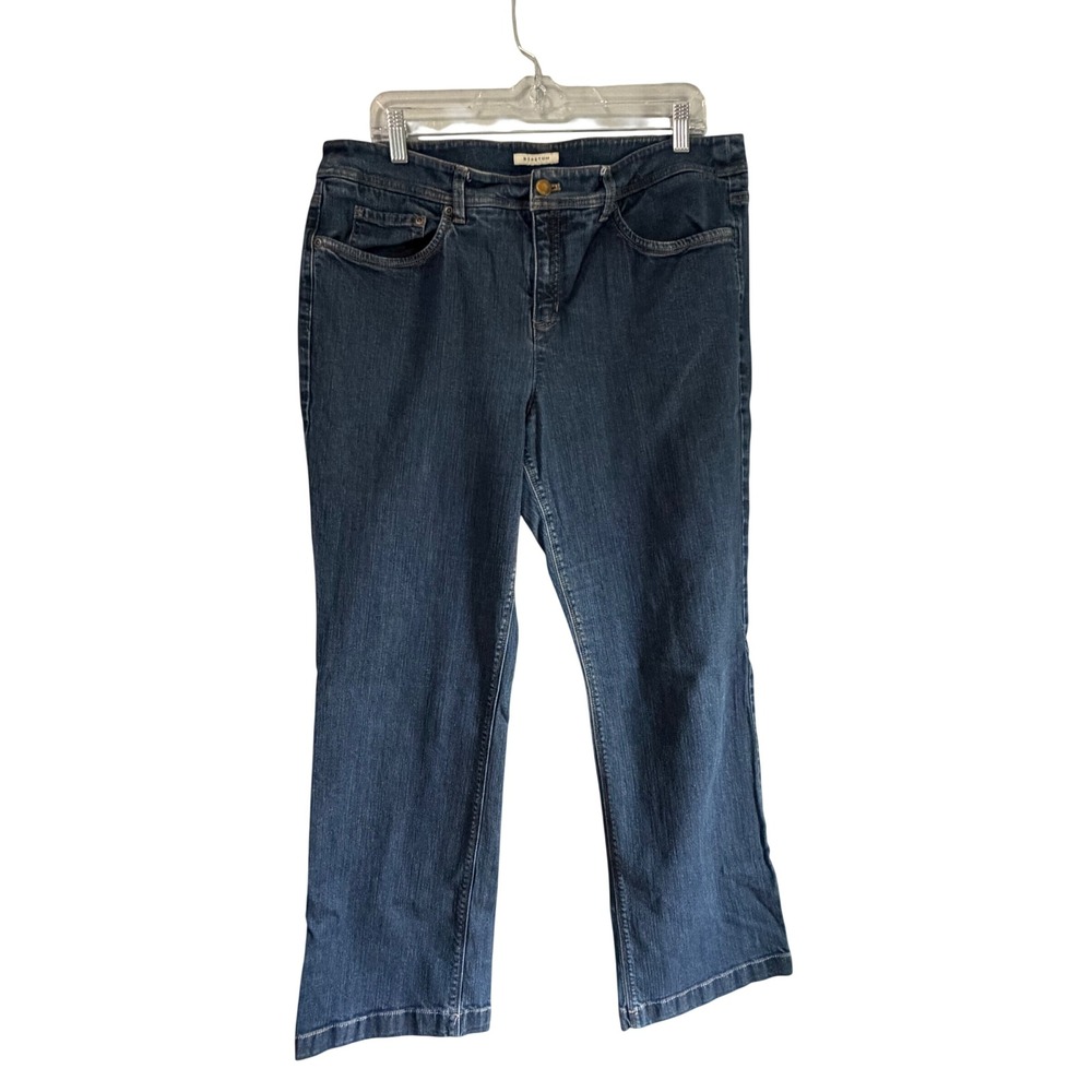 Jones New York Sport Women 16 Dark Wash Stretch Straight Leg Denim Jeans Blue